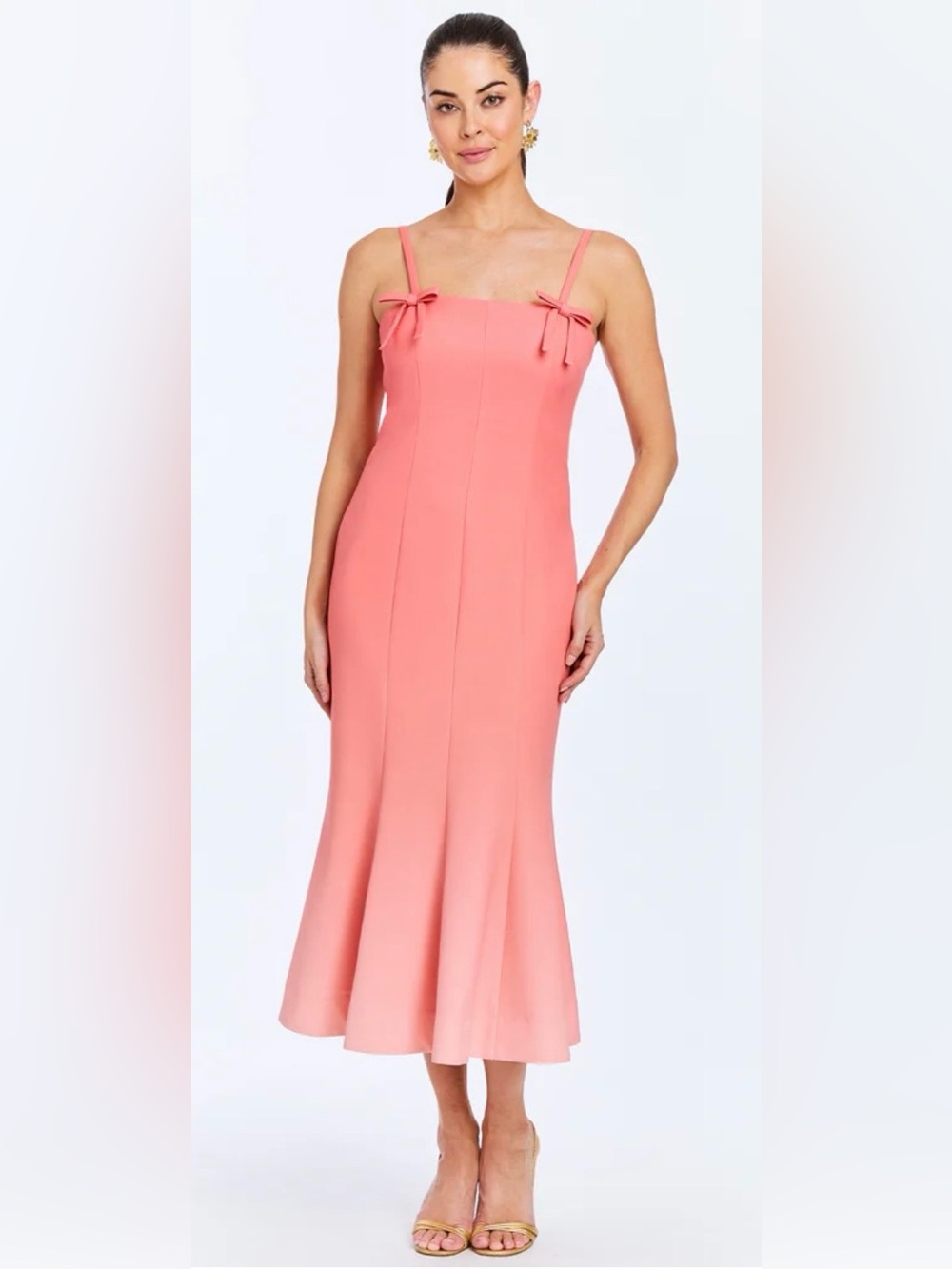 Mestiza Calista Midi Dress in Coral Ombré. Size 8. NWT.